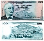*100 islandských korún Island 1961, P44a AU