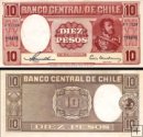 **10 Pesos Čile 1958, P120 UNC