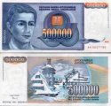 *500 000 Dinárov Juhoslávia 1993, P119 F