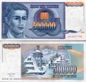 *500 000 Dinárov Juhoslávia 1993, P119 UNC