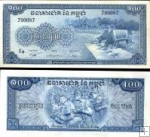 *100 Rielov Kambodža 1972, P13 UNC