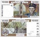 *10 000 Frankov Burkina Faso 1992-2001, P314C UNC