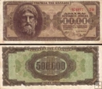 *500 000 Drachiem Grécko 1944, P126 UNC