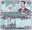 *10 Dinárov Irak 1992, Husajn P81 UNC