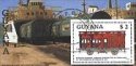 Známky Guyana 1989 Železnica razítkovaný hárček