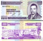 *100 burundských frankov Burundi 2001-2007 UNC
