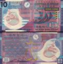 *10 hongkongských dolárov Hongkong 2007-14, polymer P401 UNC