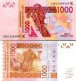 1000 Franků Senegal 2003-23, P715K UNC 1000 Franků Senegal 2003-23, P715K UNC