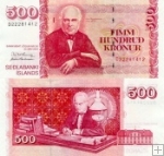 *500 islandských korún Island 2001, P58 UNC