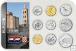 Sada 9 ks mincí Chorvátsko 1 Lipa - 5 Kuna 1993-2013 blister
