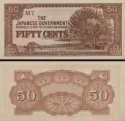 *50 Centov Malajsko 1942 M4 japonská okupácia AU/UNC