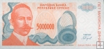 *5 000 000 Dinárov Bosna a Hercegovina (Srbsko) P156 UNC