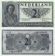 *2 1/2 Gulden Holandsko 1949, P73 F, Muntbiljet *2 1/2 Gulden Holandsko 1949, P73 F, Muntbiljet