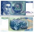 500 Dinárov Juhoslávia 1990, P106 UNC 500 Dinárov Juhoslávia 1990, P106 UNC