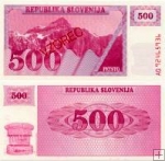 *500 Toliarov Slovinsko 1990, VZOREC, P8s UNC