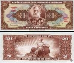 *20 Cruzeiros Brazília 1962, P178a AU