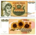 *100 000 Dinárov Juhoslávia 1992, P118 UNC