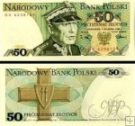 *50 Zlotych Poľsko 1988, P142c UNC