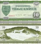*10 kronur Faerské Ostrovy 1974, P16a UNC