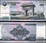 *500 Won Severná Kórea (KĽDR) 2002 (2014), prítlač 100 rokov CS1