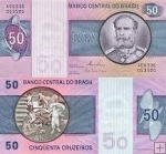 *50 Cruzeiros Brazília 1980, P194 UNC