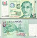*5 Dolárov Singapúr 1999, P39 UNC