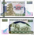 *1000 Dolárov Zimbabwe 2003, P12 UNC