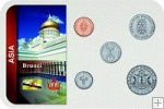 Sada 5 ks mincí Brunej 1 - 50 Sen 1993 - 2010 blister