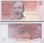 *10 estónskych korún Estónsko 1994, P77 UNC