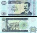 *100 Dinárov Irak 2002, S.Hussein P87 UNC