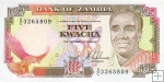 *5 Kwacha Zambia 1989, P30 UNC