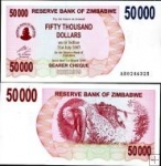 *50 000 Dolárov Zimbabwe 2007, P47 UNC