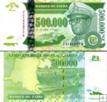 *500 000 Noveaux Zaires Zaire 1996, P78 UNC