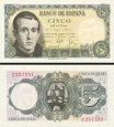 **5 Pesetas Španělsko 1951, P14a F **5 Pesetas Španělsko 1951, P14a F