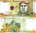 *10 Nuevos Soles Peru 2009, P182 UNC