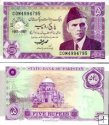 *5 Rupií Pakistan 1997, P44 UNC