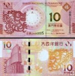 *10 patacas Macao 2012, Rok draka P85 UNC, B.N.U.