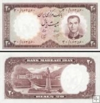 *20 Rialov Irán 1961, P72 UNC