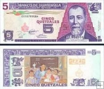 *5 Quetzalez Guatemala 1993-95, P88 UNC