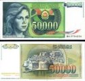 *50 000 Dinárov Juhoslávia 1988, P96 UNC