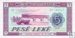 *5 Leke Albánie 1976, P42 UNC