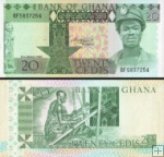 *20 Cedis Ghana 1982, P21c UNC