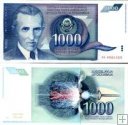 *1000 Dinárov Yuhoslávia 1991, P110 UNC
