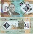 *60 Dolarů Namibie 2025 P19 UNC Hage Geingob, polymer *60 Dolarů Namibie 2025 P19 UNC Hage Geingob, polymer