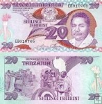 *20 Shillings Tanzánie 1987, P15 UNC