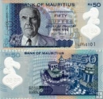 *50 Rupií Maurícius 2013, polymer P65 UNC