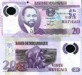 *20 Meticias Mozambik 2011, polymer P149a UNC *20 Meticias Mozambik 2011, polymer P149a UNC