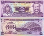 *2 Lempiras Honduras 1994 P72c UNC