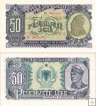 *50 Leke Albánsko 1957 P29 UNC