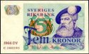 *5 Korún Švédsko 1965-9, P51a UNC *5 Korún Švédsko 1965-9, P51a UNC